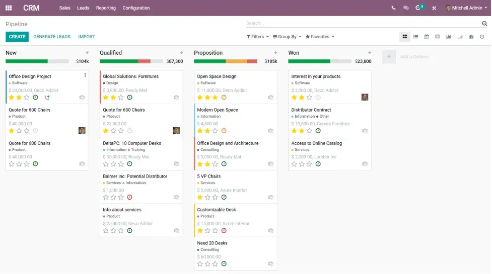 sales tool for small businesses - odoo